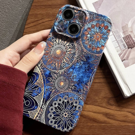 For iPhone 15 Plus Painted Pattern Precise Hole PC Phone Case(Abstract Flower) - iPhone 15 Plus Cases by buy2fix | Online Shopping UK | buy2fix