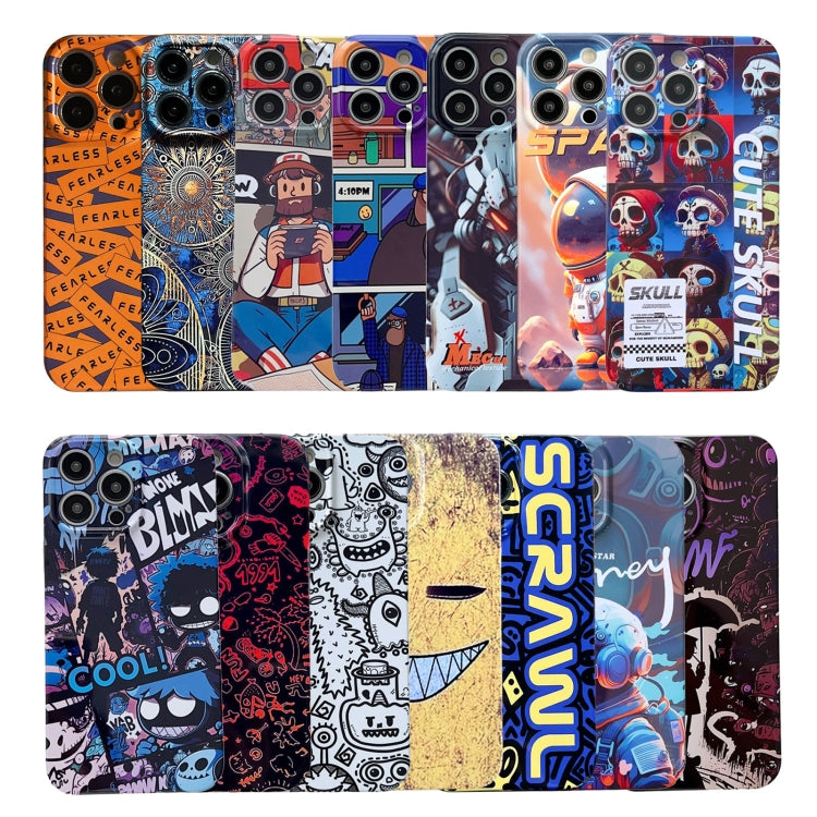 For iPhone 12 Pro Painted Pattern Precise Hole PC Phone Case(Block Monster) - iPhone 12 / 12 Pro Cases by buy2fix | Online Shopping UK | buy2fix