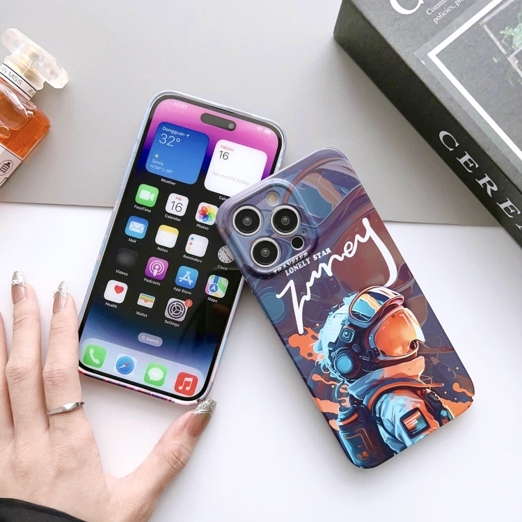 For iPhone X / XS Painted Pattern Precise Hole PC Phone Case(Black Purple Umbrella Boy) - More iPhone Cases by buy2fix | Online Shopping UK | buy2fix