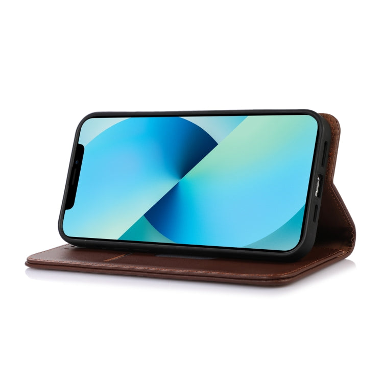 For Huawei Nova 11i / Enjoy 60 Pro / Maimang 20 5G KHAZNEH Nappa Top Layer Cowhide Leather Phone Case(Brown) - Huawei Cases by buy2fix | Online Shopping UK | buy2fix