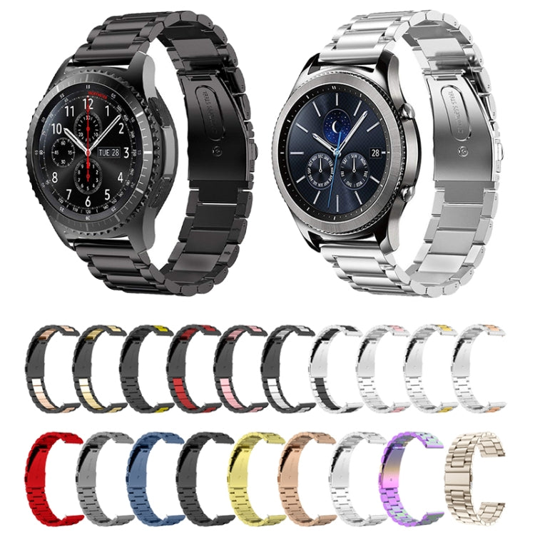 For Huawei Watch 4 / 4 Pro Three Bead Stainless Steel Watch Band(Silver Black) - Watch Bands by buy2fix | Online Shopping UK | buy2fix