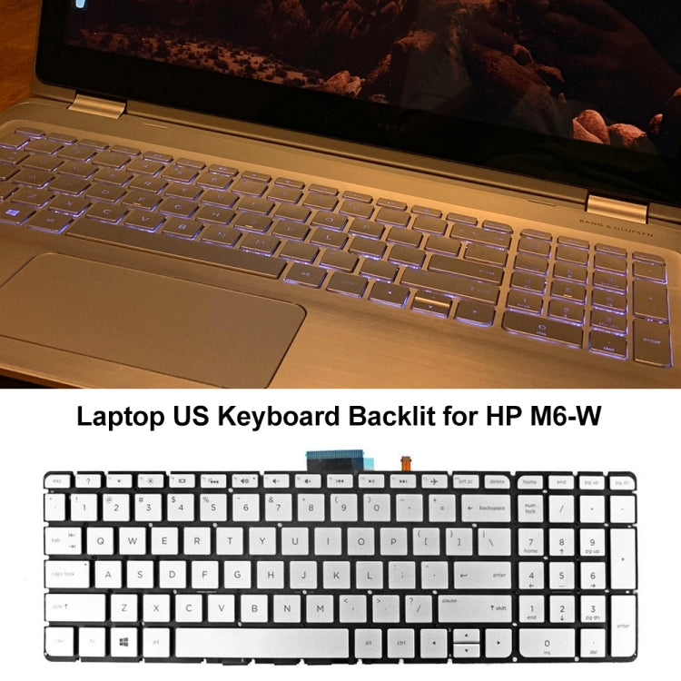 For HP M6-W US Version Laptop Backlight Keyboard(Silver) - HP Spare Parts by buy2fix | Online Shopping UK | buy2fix