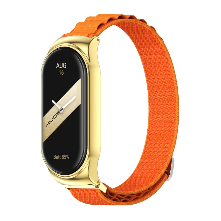 For Xiaomi Mi Band 8 Mijobs CS Case Nylon Breathable Watch Band(Orange Gold) - Watch Bands by MIJOBS | Online Shopping UK | buy2fix