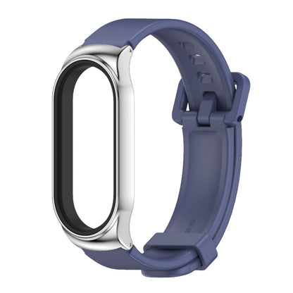 For Xiaomi Mi Band 8 Mijobs CS Case Silicone Watch Band(Midnight Blue Silver) - Watch Bands by MIJOBS | Online Shopping UK | buy2fix