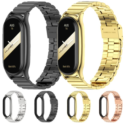 For Xiaomi Mi Band 8 Mijobs Plus Case Bamboo Buckle Metal Watch Band(Gold) - Watch Bands by MIJOBS | Online Shopping UK | buy2fix