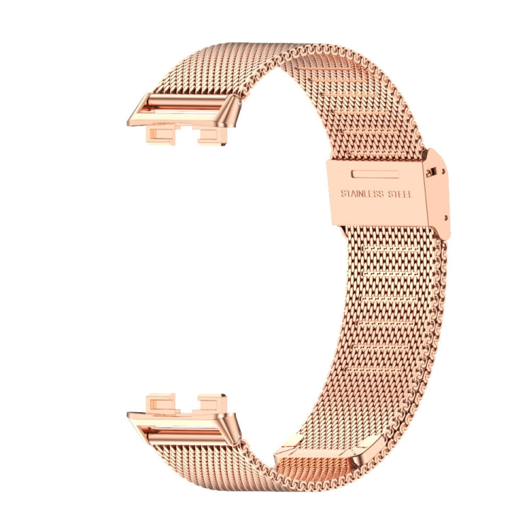 For Huawei Band 8 / 9 Mijobs Milan Buckle Stainless Steel Watch Band(Rose Gold) - Watch Bands by MIJOBS | Online Shopping UK | buy2fix