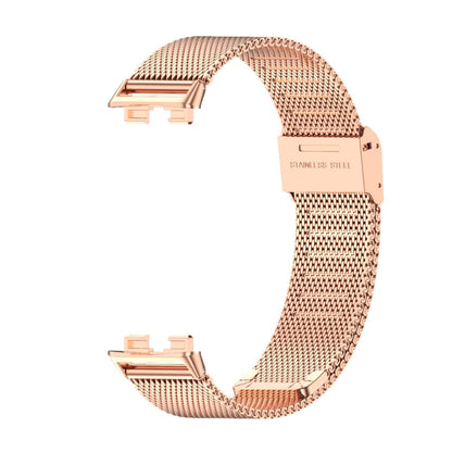 For Huawei Band 8 / 9 Mijobs Milan Buckle Stainless Steel Watch Band(Rose Gold) - Watch Bands by MIJOBS | Online Shopping UK | buy2fix