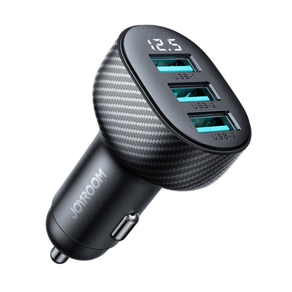 JOYROOM JR-CCD03 3.4A 3 x USB Ports Digital Display Car Charger(Black) - Car Charger by JOYROOM | Online Shopping UK | buy2fix