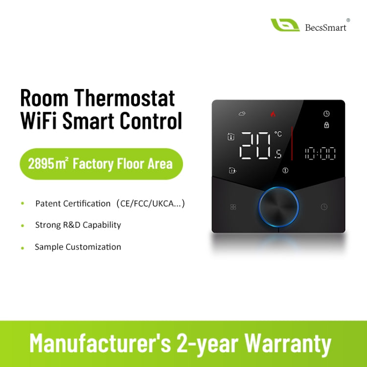 BHT-009GCLW Boiler Heating WiFi Smart Home LED Thermostat(Black) - Thermostat & Thermometer by buy2fix | Online Shopping UK | buy2fix