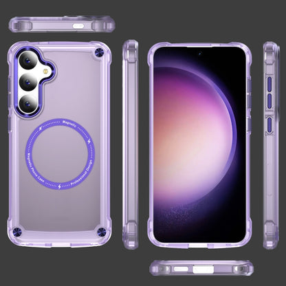 For Samsung Galaxy S24+ 5G Skin Feel TPU + PC MagSafe Magnetic Phone Case(Transparent Purple) - Galaxy S24+ 5G Cases by buy2fix | Online Shopping UK | buy2fix