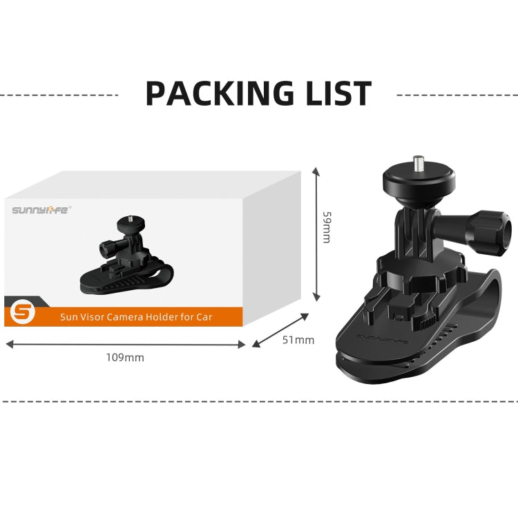 Sunnylife ZJ585 Sun Visor Camera Mount Quick Release Holder 360 Degree Rotating Vlog Bracket(Black) - Case & Bags by Sunnylife | Online Shopping UK | buy2fix