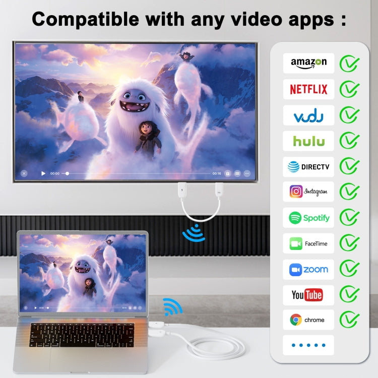 THT-020-08 4 in 1 HDMI Transmitter Wireless Screen Sharer Set(White) - Wireless Display Dongle by buy2fix | Online Shopping UK | buy2fix