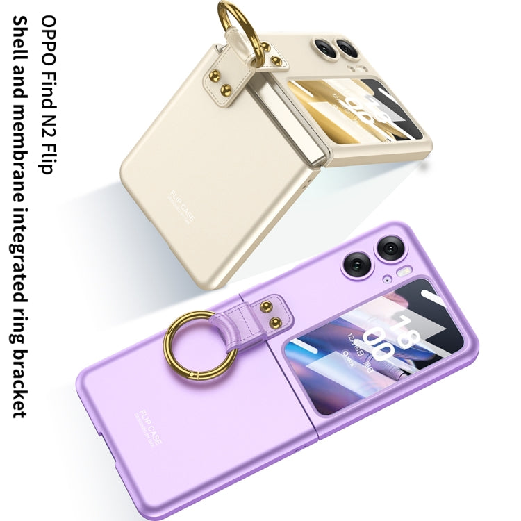 For OPPO Find N2 Flip GKK Integrated Ultra-thin Full Coverage Phone Case with Ring Holder(Purple) - Find N2 Flip Cases by GKK | Online Shopping UK | buy2fix