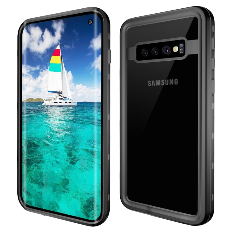 For Samsung Galaxy S10 RedPepper Transparent Dot Shockproof Waterproof PC + TPU Protective Case(Black) - Galaxy Phone Cases by RedPepper | Online Shopping UK | buy2fix