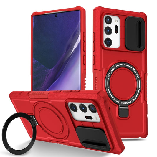 For Samsung Galaxy Note20 Ultra Sliding Camshield Magsafe Holder TPU Hybrid PC Phone Case(Red) - Galaxy Note20 Ultra Cases by buy2fix | Online Shopping UK | buy2fix