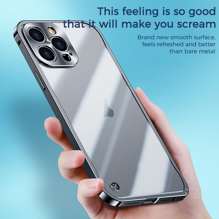 For iPhone 15 Pro Max Metal Frame Frosted PC Shockproof Phone Case(Ocean Blue) - iPhone 15 Pro Max Cases by buy2fix | Online Shopping UK | buy2fix