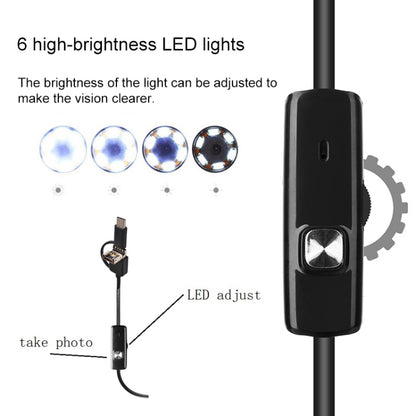 AN100 3 in 1 IP67 Waterproof USB-C / Type-C + Micro USB + USB HD Endoscope Snake Tube Inspection Camera for Parts of OTG Function Android Mobile Phone, with 6 LEDs, Lens Diameter:5.5mm(Length: 2m) - Consumer Electronics by buy2fix | Online Shopping UK | buy2fix