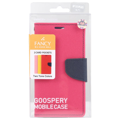 For iPhone 15 Pro Max GOOSPERY FANCY DIARY Cross Texture Leather Phone Case(Rose Red) - iPhone 15 Pro Max Cases by GOOSPERY | Online Shopping UK | buy2fix