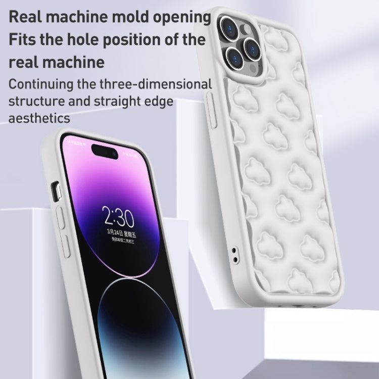 For iPhone 15 Pro Max 3D Cloud Pattern TPU Phone Case(Purple) - iPhone 15 Pro Max Cases by buy2fix | Online Shopping UK | buy2fix