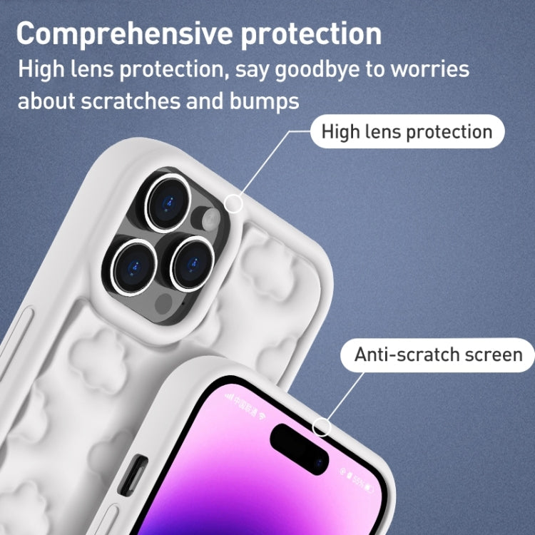 For iPhone 15 Pro Max 3D Cloud Pattern TPU Phone Case(White) - iPhone 15 Pro Max Cases by buy2fix | Online Shopping UK | buy2fix