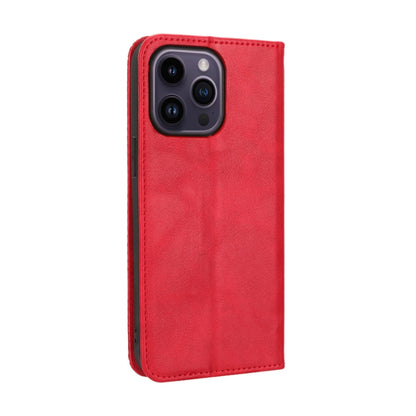 For iPhone 15 Pro Max Magnetic Buckle Retro Texture Leather Phone Case(Red) - iPhone 15 Pro Max Cases by buy2fix | Online Shopping UK | buy2fix