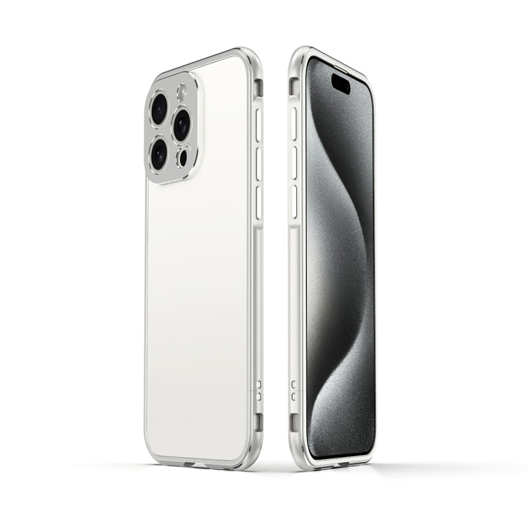 For iPhone 15 Pro Max Aurora Series Lens Protector + Metal Frame Phone Case(Silver) - iPhone 15 Pro Max Cases by buy2fix | Online Shopping UK | buy2fix