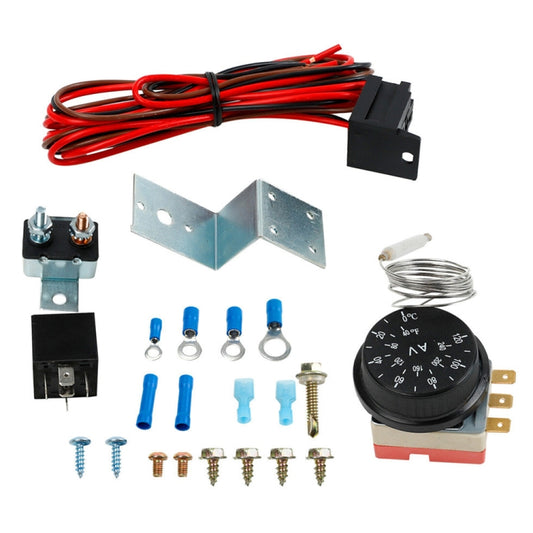 12V 60A Car Adjustable Electric Fan Cooling Control Relay Sensor Wiring Harness Kit - DIY Cables by buy2fix | Online Shopping UK | buy2fix