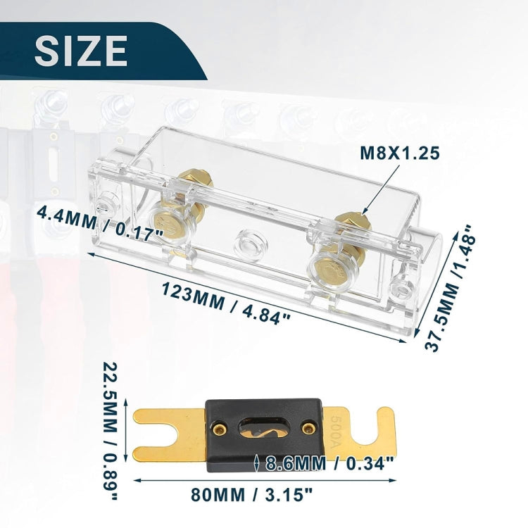 3 in 1 ANL Car Audio Modified Fuse Holder with 200A Fuse, Current:500A - Fuse by buy2fix | Online Shopping UK | buy2fix