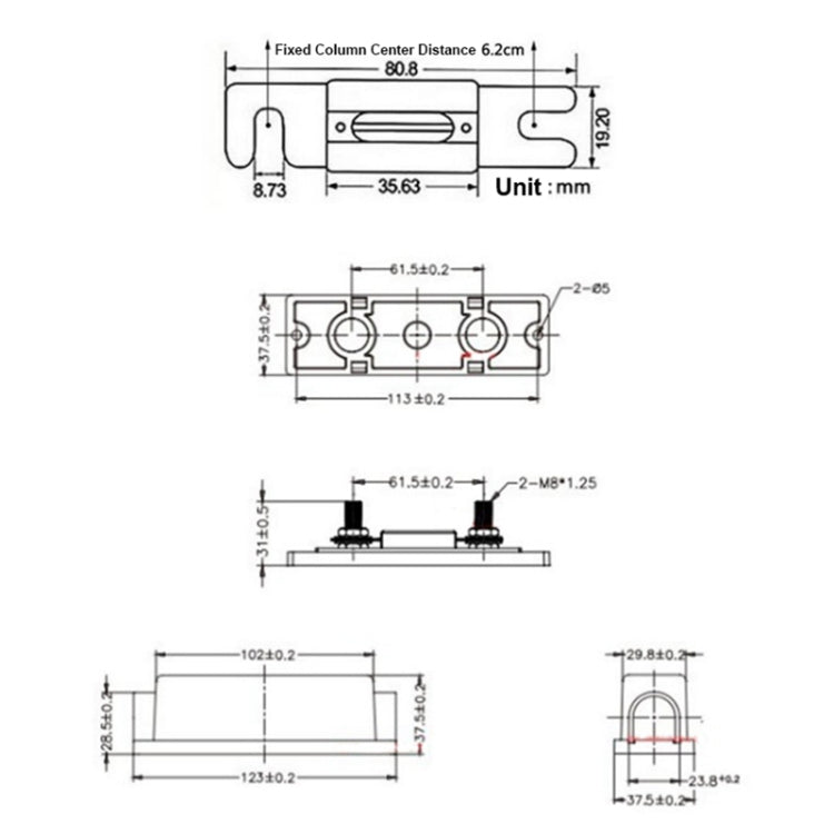 3 in 1 ANL Car Audio Modified Fuse Holder with 200A Fuse, Current:300A - Fuse by buy2fix | Online Shopping UK | buy2fix