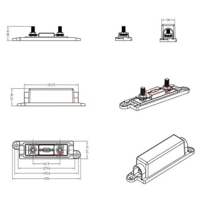 3 in 1 ANL Car Audio Modified Fuse Holder with 200A Fuse, Current:300A - Fuse by buy2fix | Online Shopping UK | buy2fix