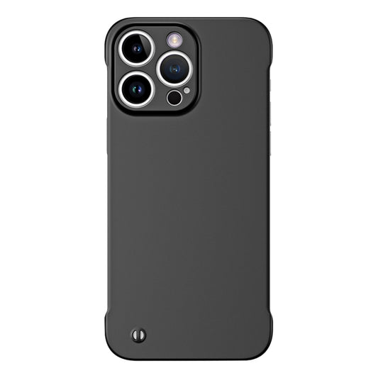 For iPhone 15 Pro Max Frameless Metallic Paint Hybrid PC Phone Case(Matte Black) - iPhone 15 Pro Max Cases by buy2fix | Online Shopping UK | buy2fix