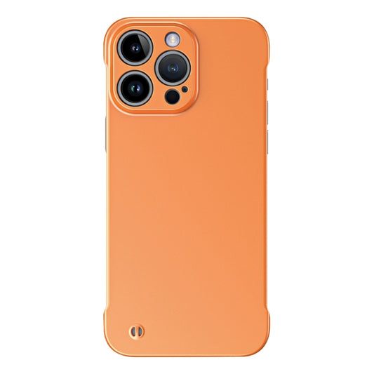 For iPhone 15 Pro Max Frameless Metallic Paint Hybrid PC Phone Case(Orange) - iPhone 15 Pro Max Cases by buy2fix | Online Shopping UK | buy2fix