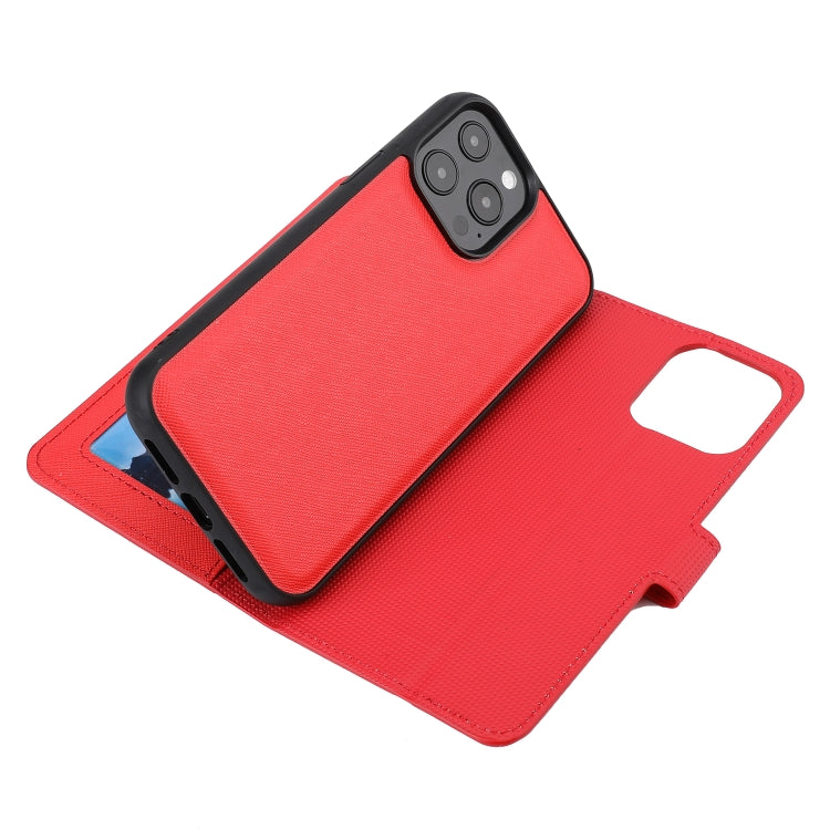 For iPhone 15 Pro Max Cross Texture Detachable Horizontal Flip PU Leather Case(Red) - iPhone 15 Pro Max Cases by buy2fix | Online Shopping UK | buy2fix