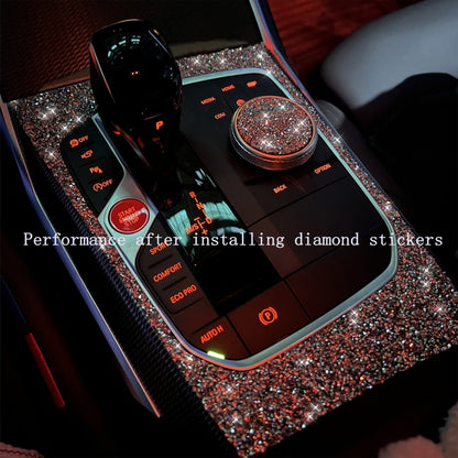 For Ford Mustang 2015-2020 Car Horn Circle Diamond Decoration Sticker, Left and Right Drive - Car Interior Mouldings by buy2fix | Online Shopping UK | buy2fix