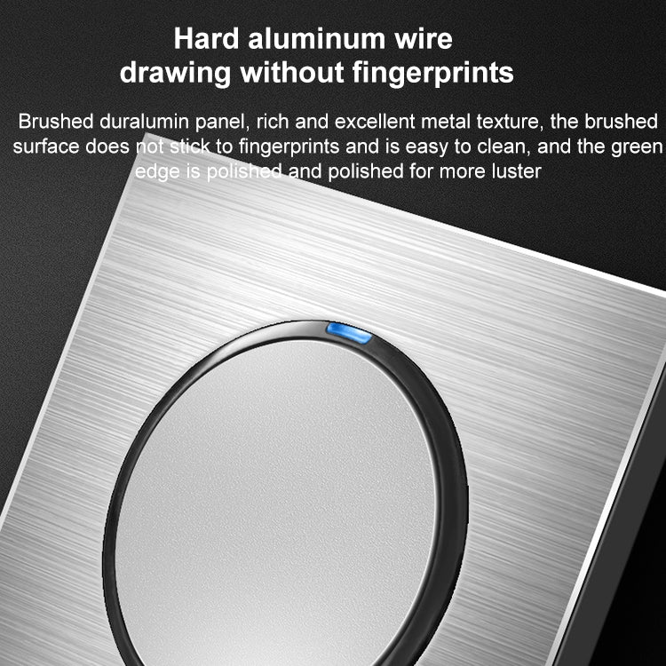 86mm Gray Aluminum Wire Drawing LED Switch Panel, Style:Computer Socket - Consumer Electronics by buy2fix | Online Shopping UK | buy2fix