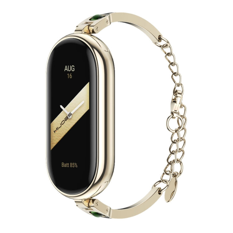 For Xiaomi Mi Band 8 / 9 / 9 NFC Mijobs Ruyi Beauty Bracelet Watch Band(Light Gold Green) - Watch Bands by MIJOBS | Online Shopping UK | buy2fix