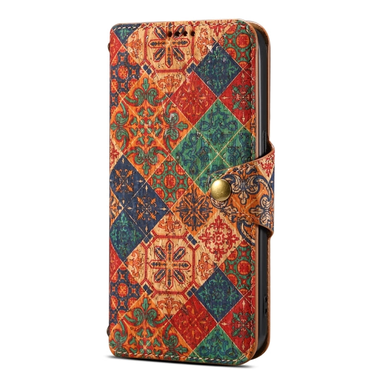 For Samsung Galaxy A14 5G Denior Flower Language Series Cork Fabric Oil Edge Leather Phone Case(Winter) - Galaxy Phone Cases by Denior | Online Shopping UK | buy2fix