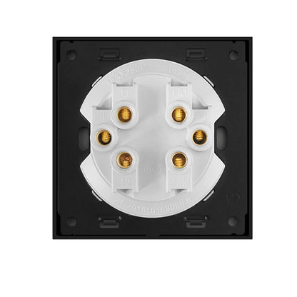 86mm Round LED Tempered Glass Switch Panel, Gray Round Glass, Style:Computer Socket - Consumer Electronics by buy2fix | Online Shopping UK | buy2fix