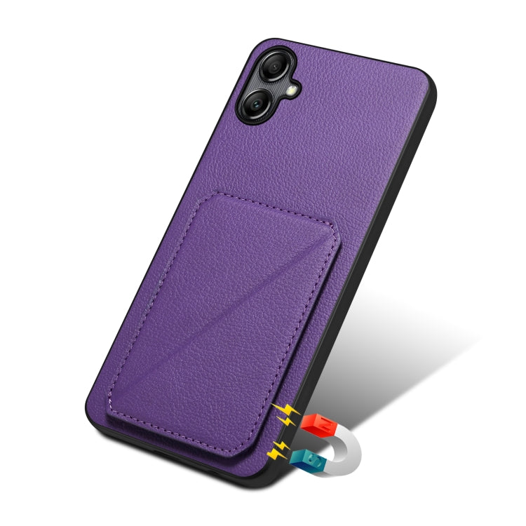 For Samsung Galaxy S23 FE 5G Denior Imitation Calf Leather Back Phone Case with Holder(Purple) - Galaxy S23 FE 5G Cases by Denior | Online Shopping UK | buy2fix