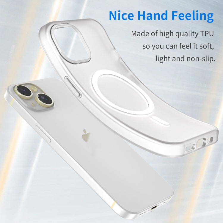 For iPhone 14 MagSafe Frosted Translucent TPU + PC Full Coverage Phone Case(White) - iPhone 14 Cases by buy2fix | Online Shopping UK | buy2fix