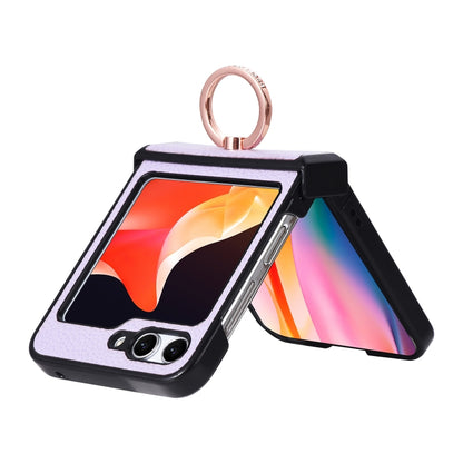 For Samsung Galaxy Z Flip5 MagSafe Ring Holder Three-stage Folding Phone Case(Black) - Galaxy Z Flip5 Cases by buy2fix | Online Shopping UK | buy2fix
