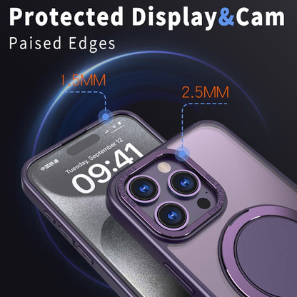 For iPhone 14 Pro Max 360-degree Rotating MagSafe Magnetic Holder Phone Case(Purple) - iPhone 14 Pro Max Cases by buy2fix | Online Shopping UK | buy2fix