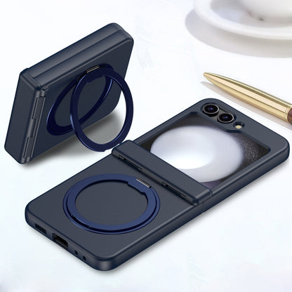 For Samsung Galaxy Z Flip5 5G 360 Degree Stand MagSafe Magnetic All-inclusive Phone Case(Navy Blue) - Galaxy Z Flip5 Cases by buy2fix | Online Shopping UK | buy2fix