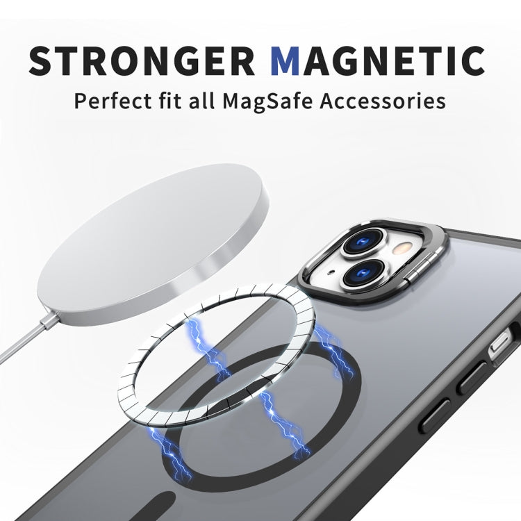 For iPhone 12 Metal Invisible Camera Holder MagSafe Magnetic Phone Case(Black) - iPhone 12 / 12 Pro Cases by buy2fix | Online Shopping UK | buy2fix