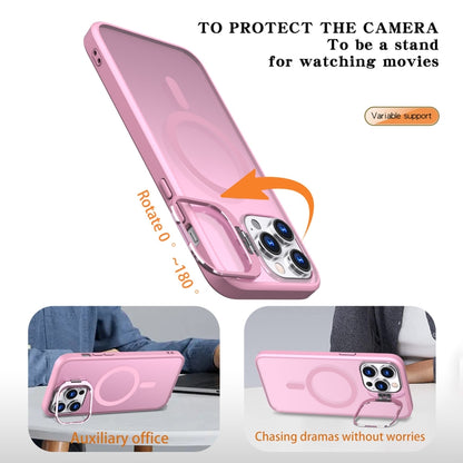 For iPhone 11 Pro Metal Invisible Camera Holder MagSafe Magnetic Phone Case(Pink) - iPhone 11 Pro Cases by buy2fix | Online Shopping UK | buy2fix