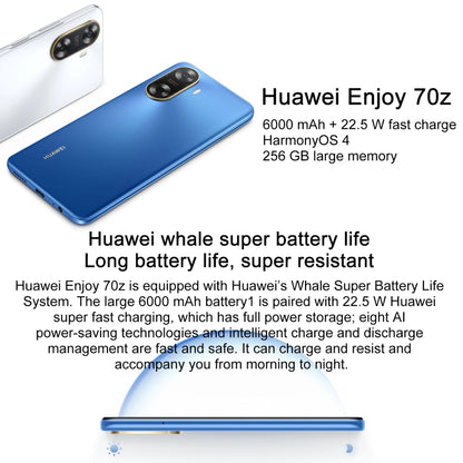 HUAWEI Enjoy 70z, 8GB+128GB, Side Fingerprint Identification, 6.75 inch HarmonyOS 4.0 Octa Core 2.4GHz, Network: 4G, Not Support Google Play(White) - Huawei Mate & P by Huawei | Online Shopping UK | buy2fix