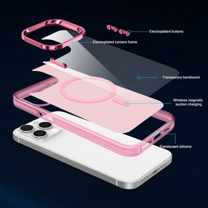 For iPhone 15 Pro Max Electroplated IMD Magsafe PC Hybrid TPU Phone Case(Pink) - iPhone 15 Pro Max Cases by buy2fix | Online Shopping UK | buy2fix