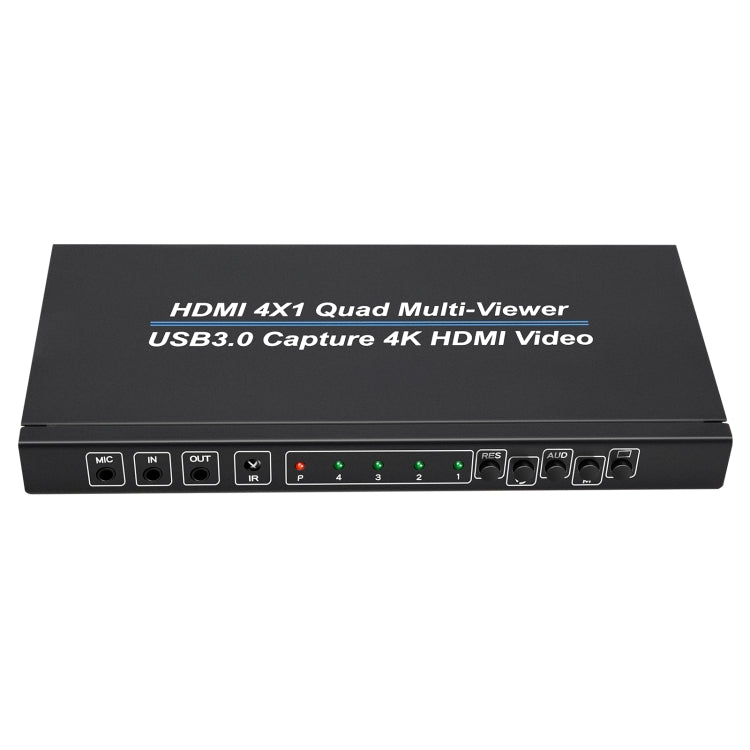 NK-941S 4K HDMI 4x1 Screen Splitter + USB3.0 Video Capture All In One Machine(Black) - Video Capture Solutions by buy2fix | Online Shopping UK | buy2fix