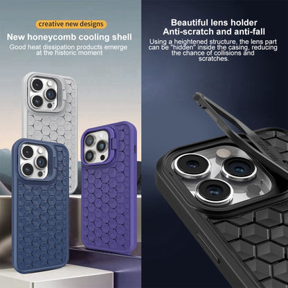 For iPhone 11 Honeycomb Radiating Lens Holder Magsafe Phone Case(Black) - iPhone 11 Cases by buy2fix | Online Shopping UK | buy2fix