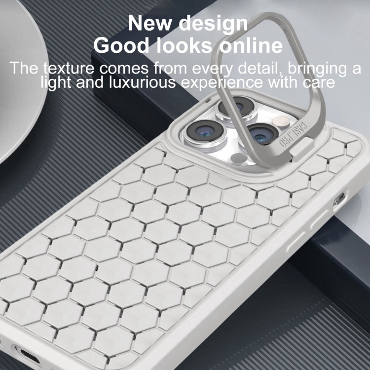 For iPhone 13 Honeycomb Radiating Lens Holder Magsafe Phone Case(Grey) - iPhone 13 Cases by buy2fix | Online Shopping UK | buy2fix